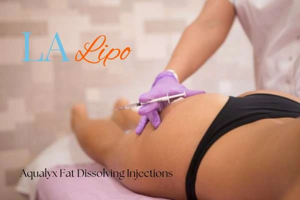 Woman having fat dissolving injections Bellshill on thighs
