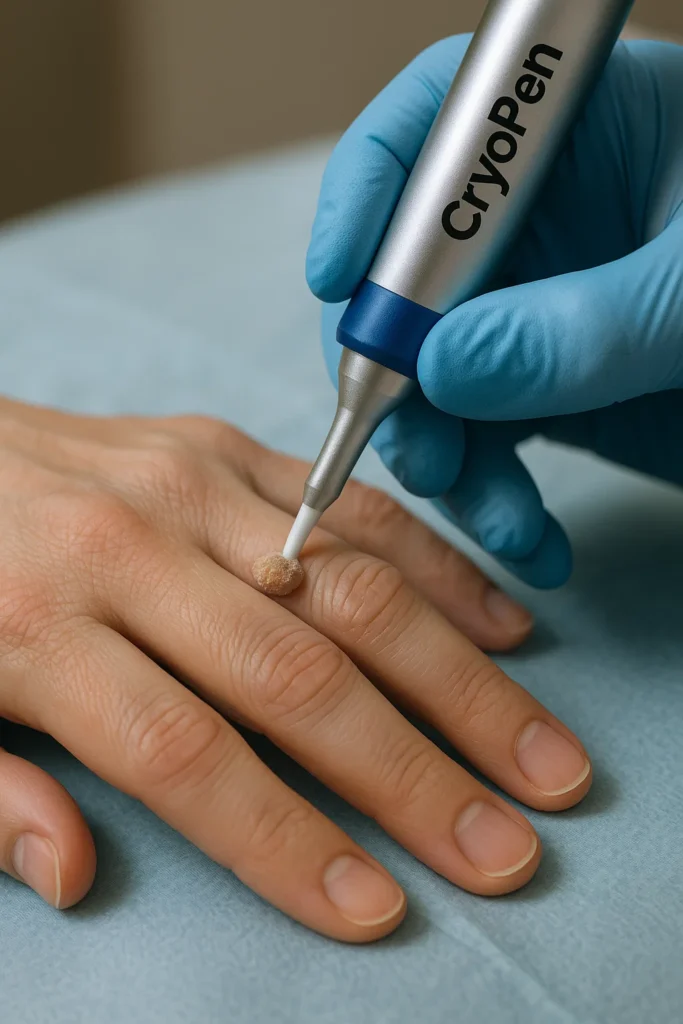 example of cryopen wart removal Bellshill treatment on a persons finger