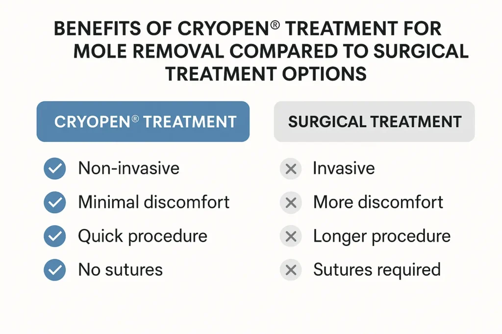 Benefits of professional mole-removal assessment at LA LIPO Bellshill