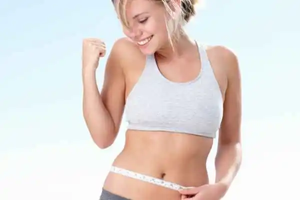 woman happy after fat reduction treatment Bellshill