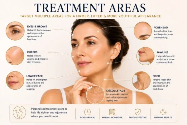 Areas of treatment for the ultimate lift tighten treatment Bellshill
