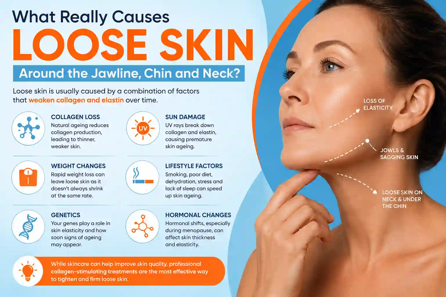 What Really Causes Loose Skin Around the Jawline, Chin and Neck Bellshill?